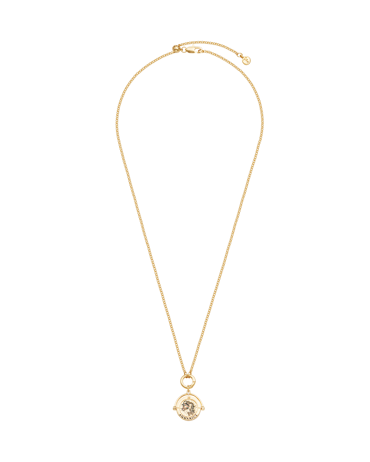 Collar giratorio con signo del zodiaco Acuario dorado