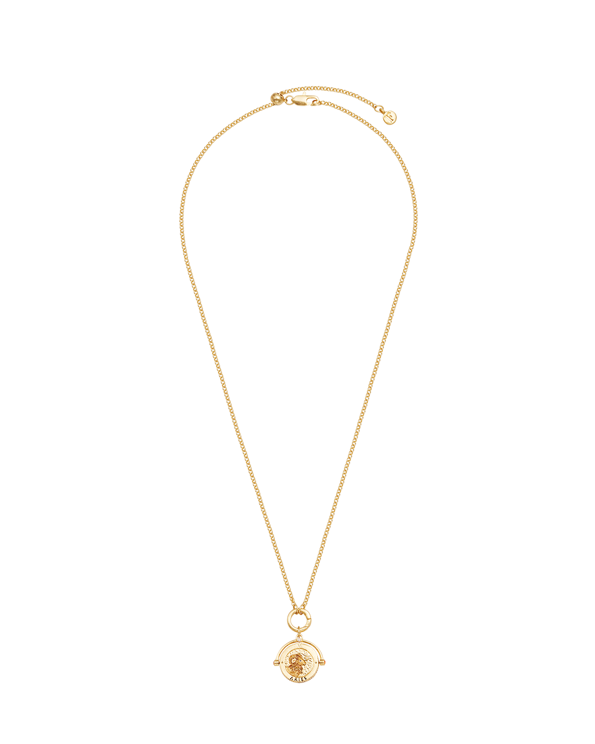 Aries Zodiac Spinner Necklace in Gold