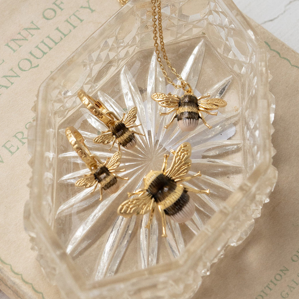Gold Honey Bee Brooch