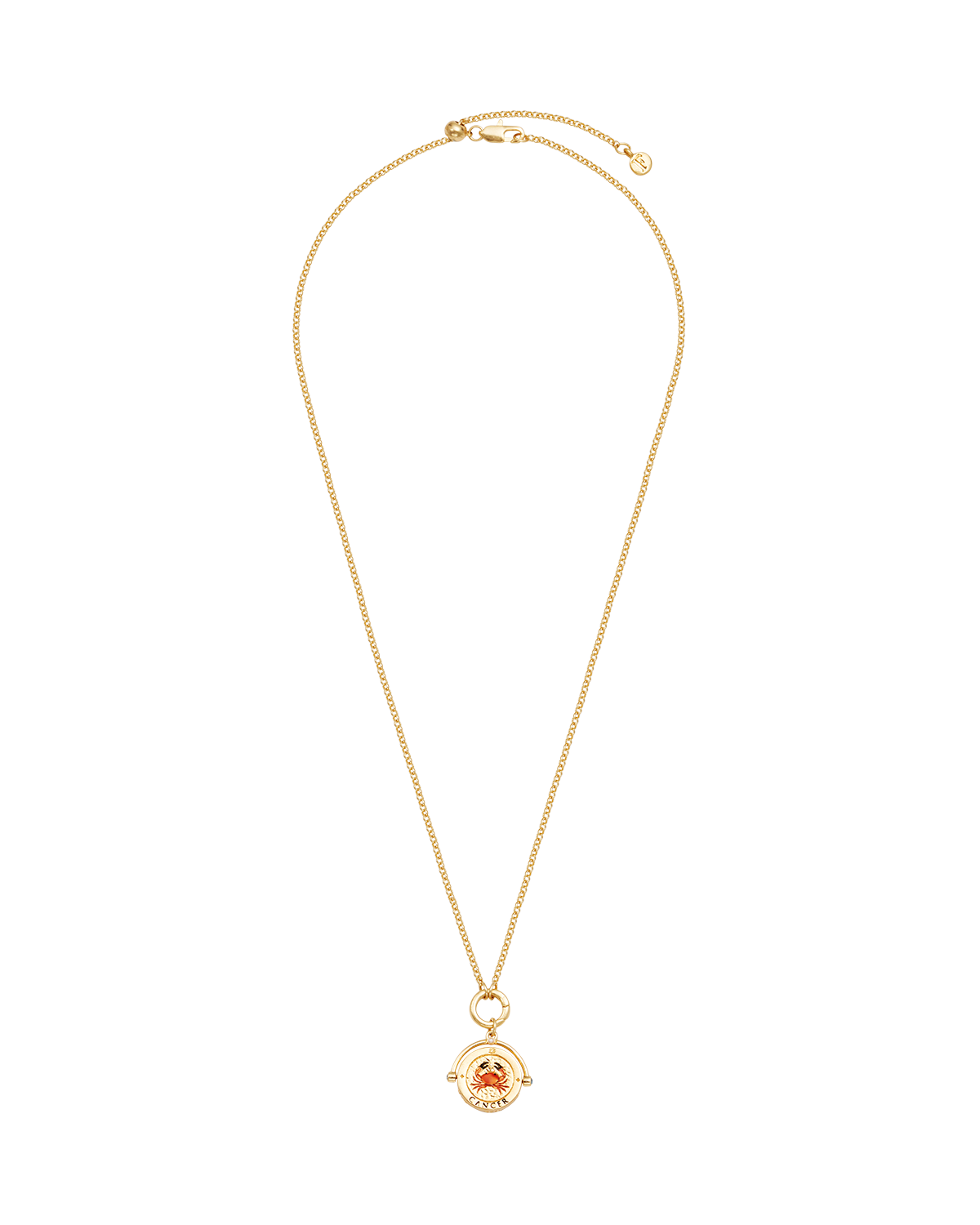 Krebs Sternzeichen Halskette mit Drehanhänger in Gold