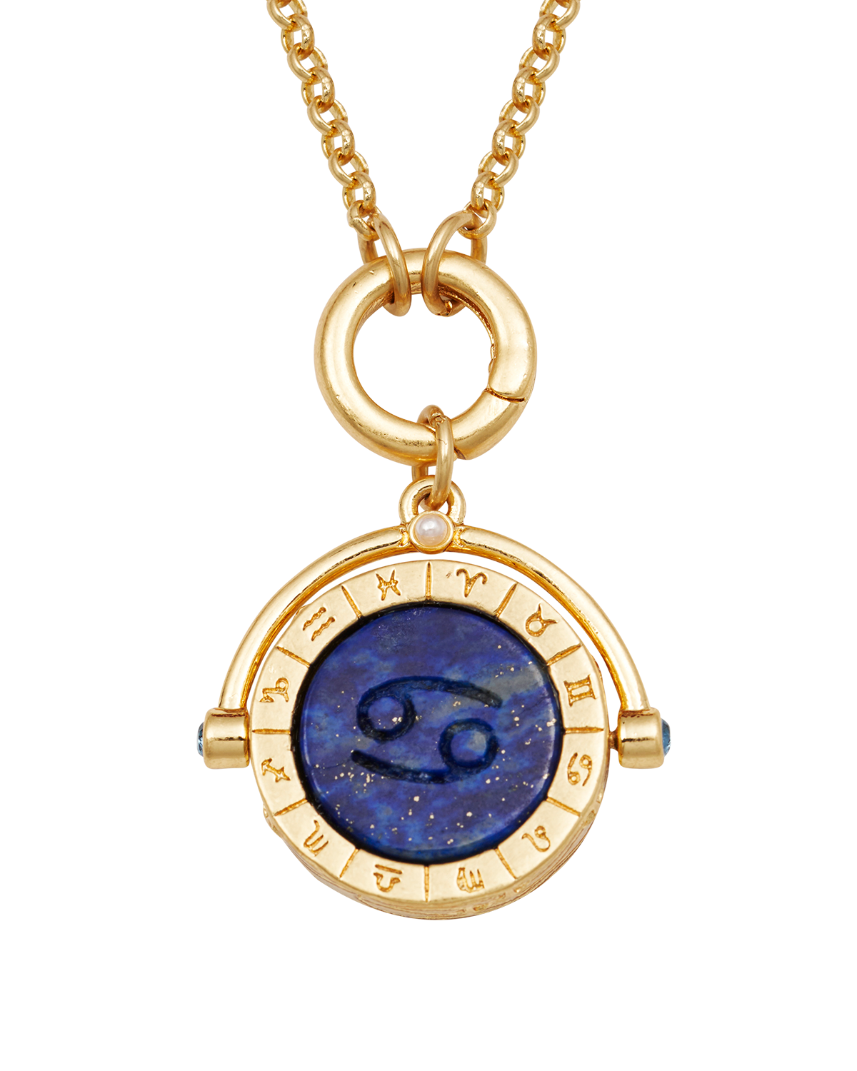 Krebs Sternzeichen Halskette mit Drehanhänger in Gold