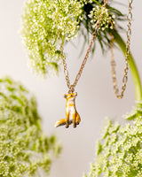 Enamel Fox Short Necklace