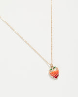 Fable Enamel Short Strawberry Necklace