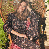 Wonderland Black Pyjamas & Wonderland Black Sleep Mask Set