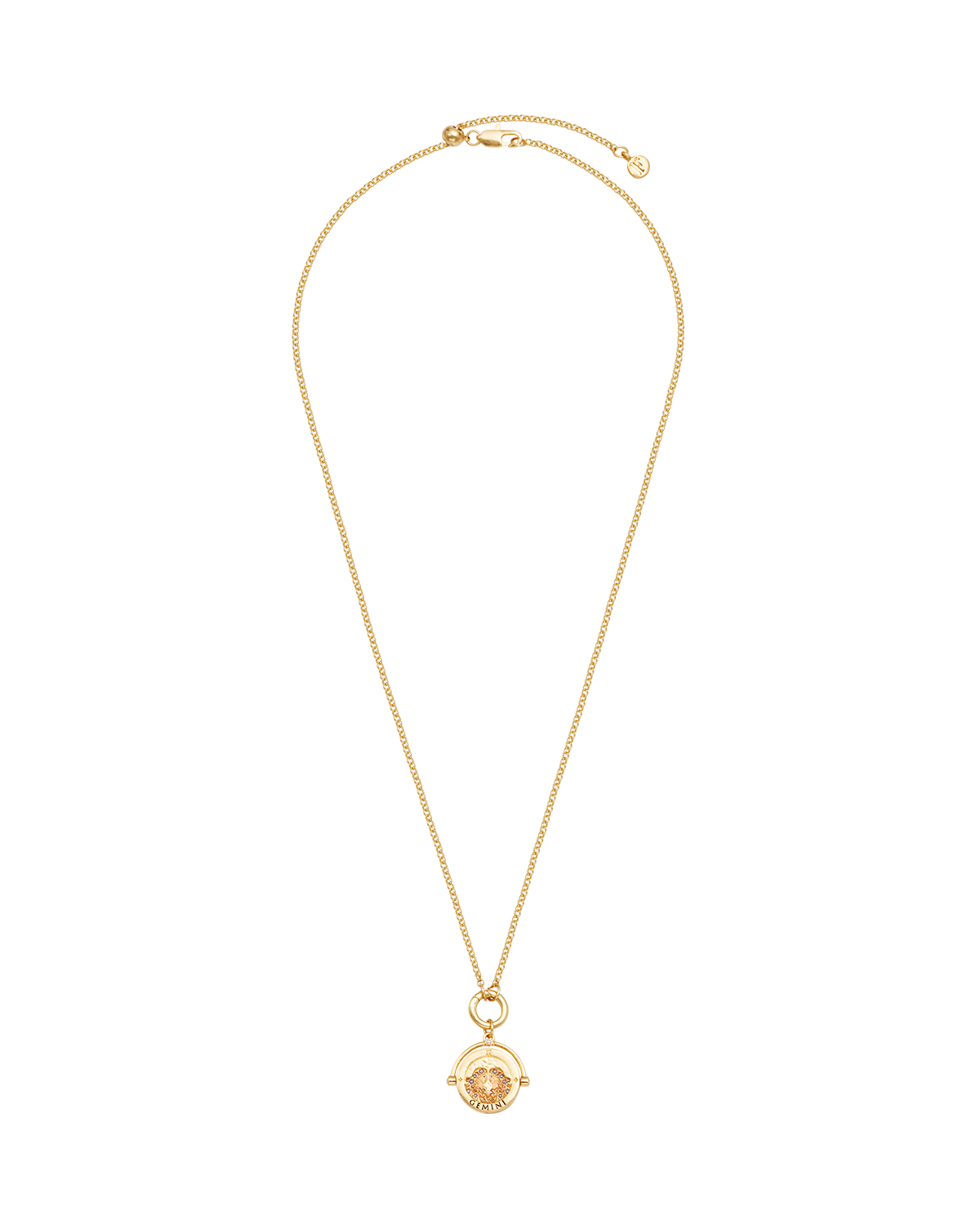 Zwillinge Sternzeichen Halskette mit Drehanhänger in Gold