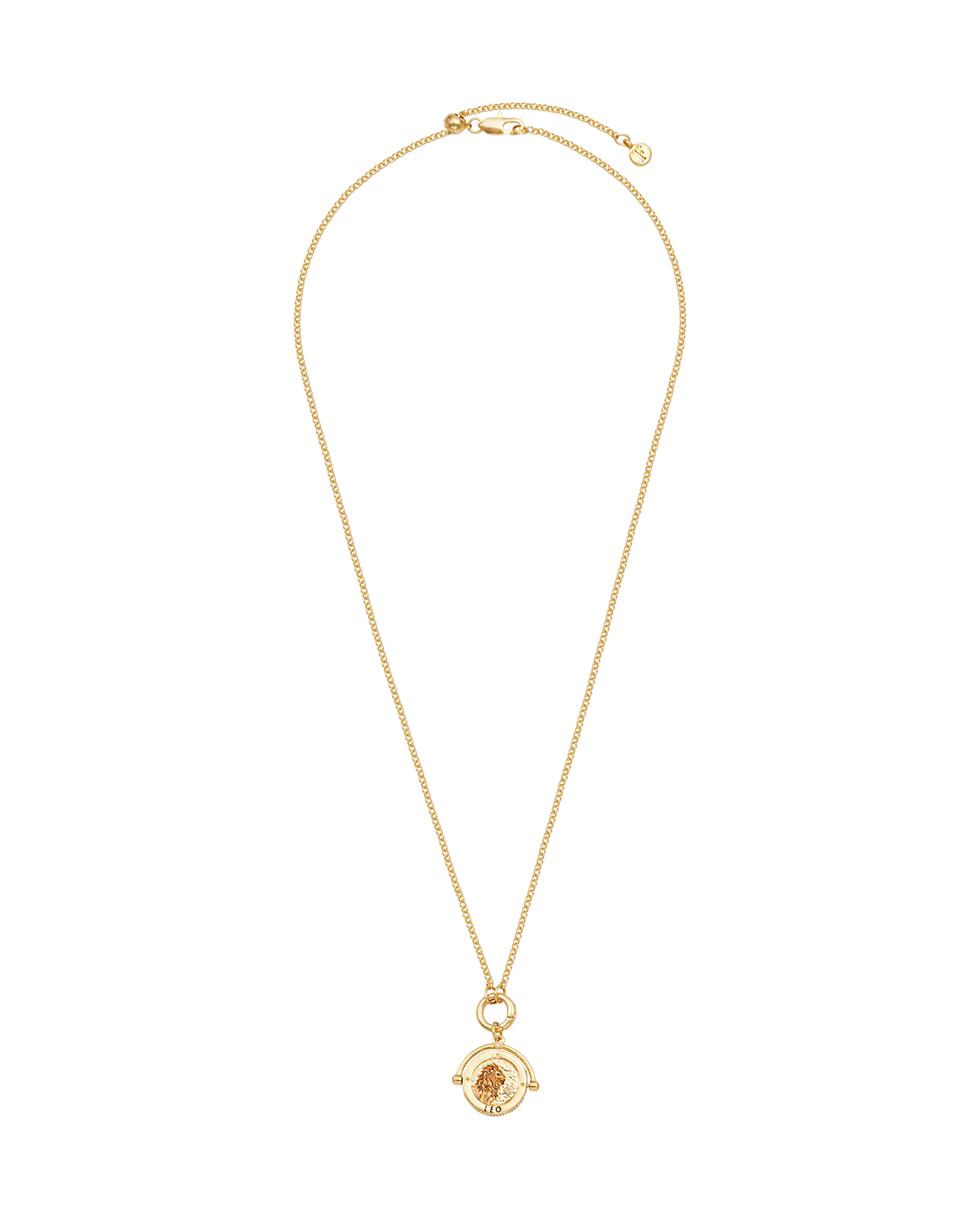 Collar giratorio con signo del zodiaco Leo dorado