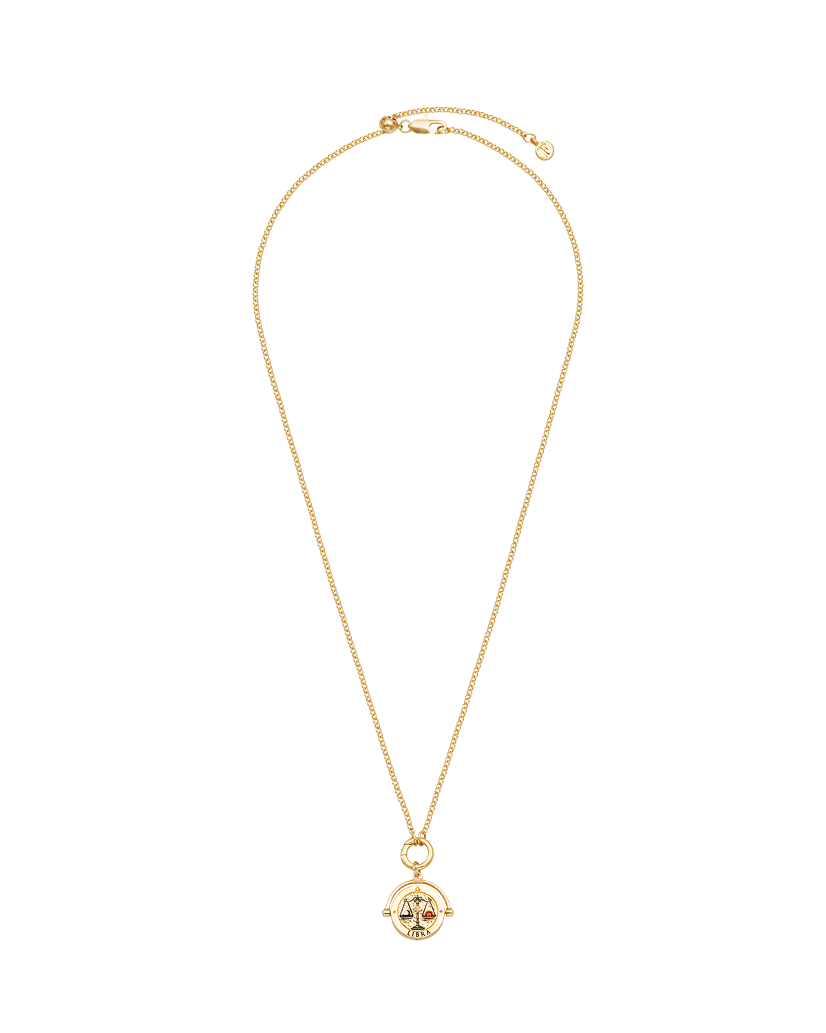 Waage Sternzeichen Halskette mit Drehanhänger in Gold