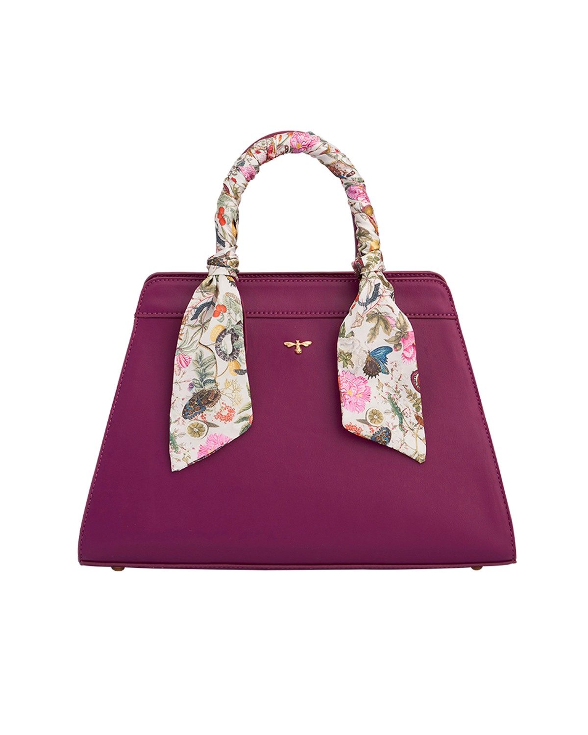 Tragetasche Blumen in Pflaumenfarbe