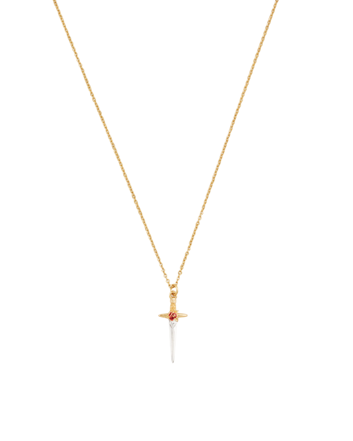 rose and dagger gold chain necklace