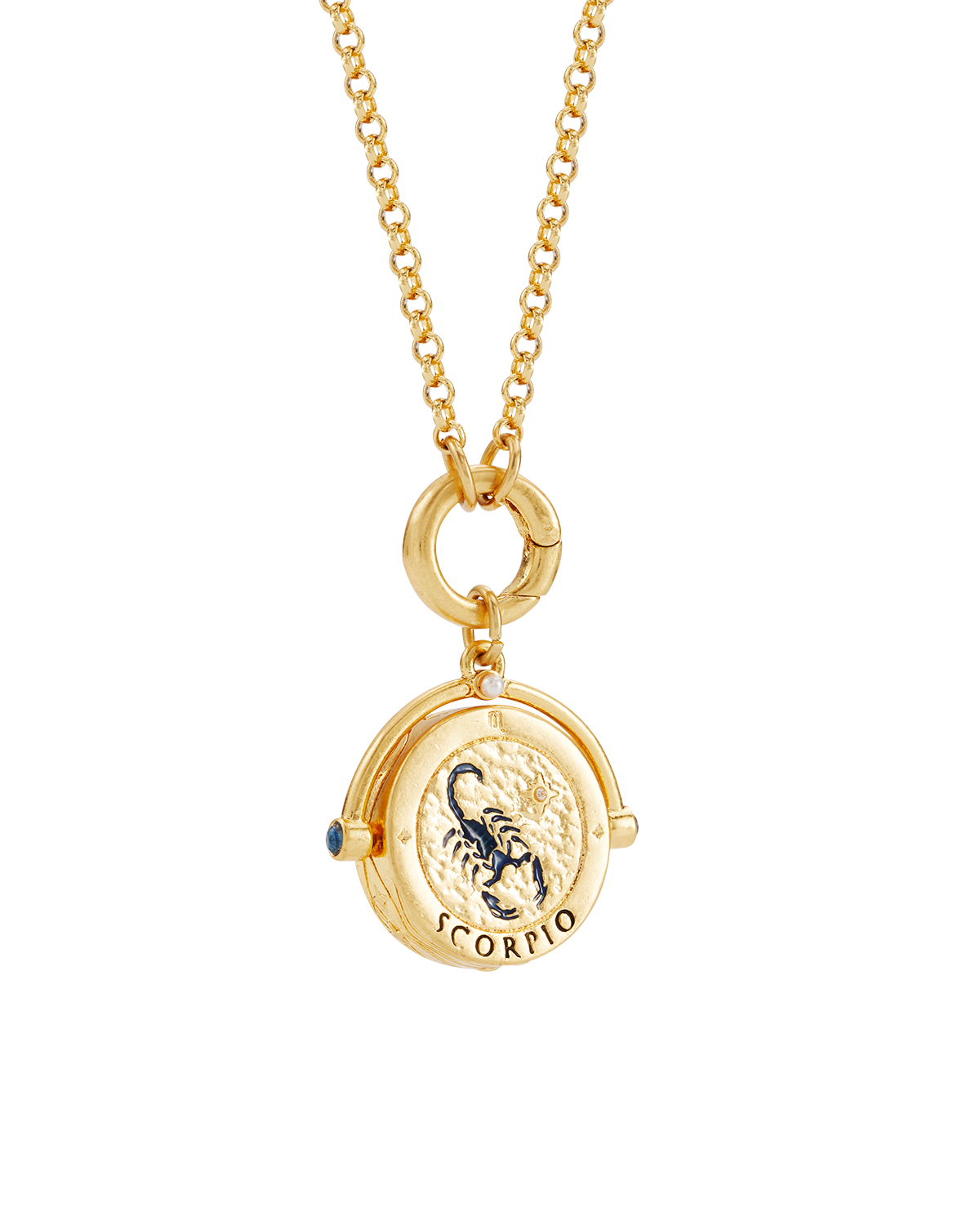 Skorpion Sternzeichen Halskette mit Drehanhänger in Gold