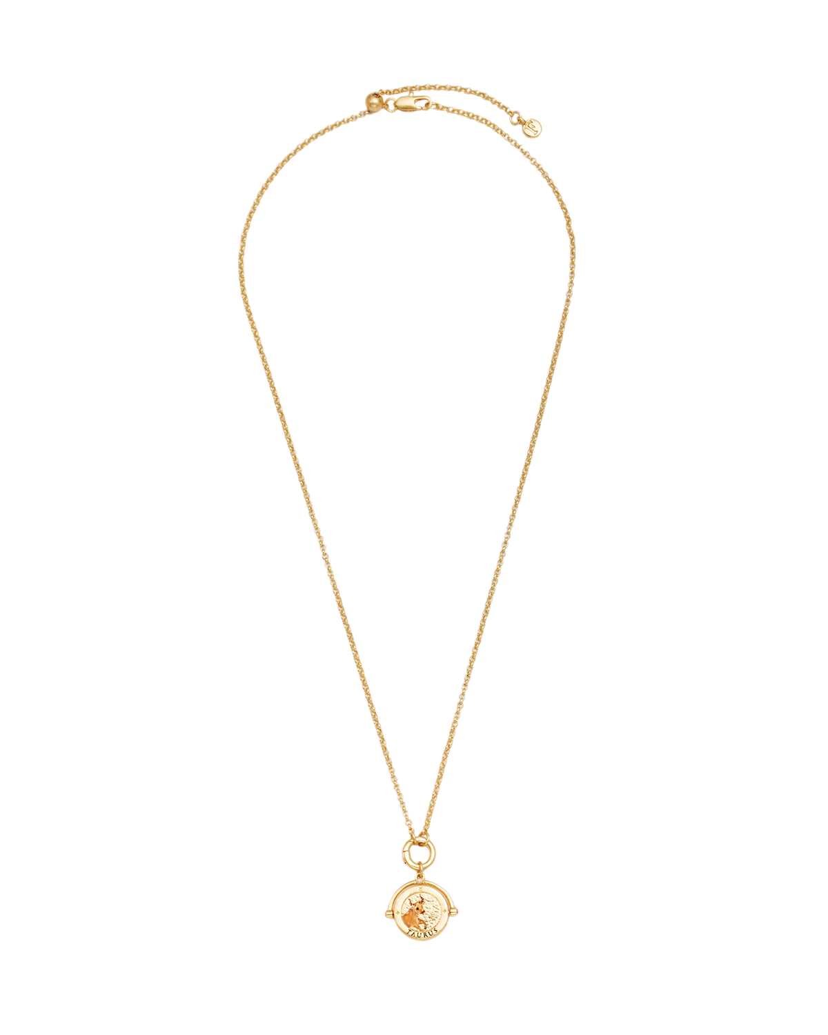 Collier du Zodiaque Taureau à pendentif rotatif doré