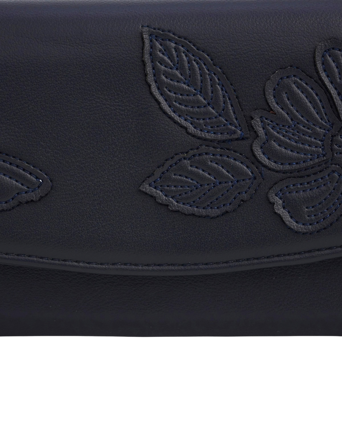 Floral Applique Large Purse in Navy
