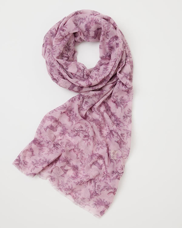 A Night's Tale Woodland Dusky Rose Light Weight Scarf by Fable England