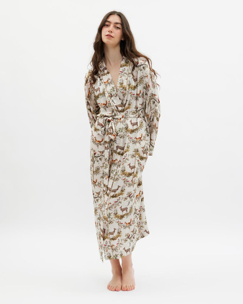 A Night's Tale Woodland Kimono Crystal Grey by Fable England