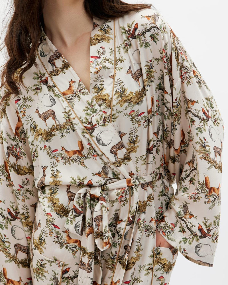 A Night's Tale Woodland Kimono Crystal Grey by Fable England