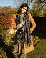 A Night's Tale Woodland Midnight Heavy Weight Scarf by Fable England