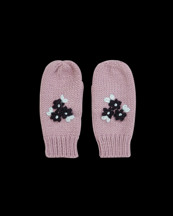 Forget-Me-Not Knitted Lilac Mittens