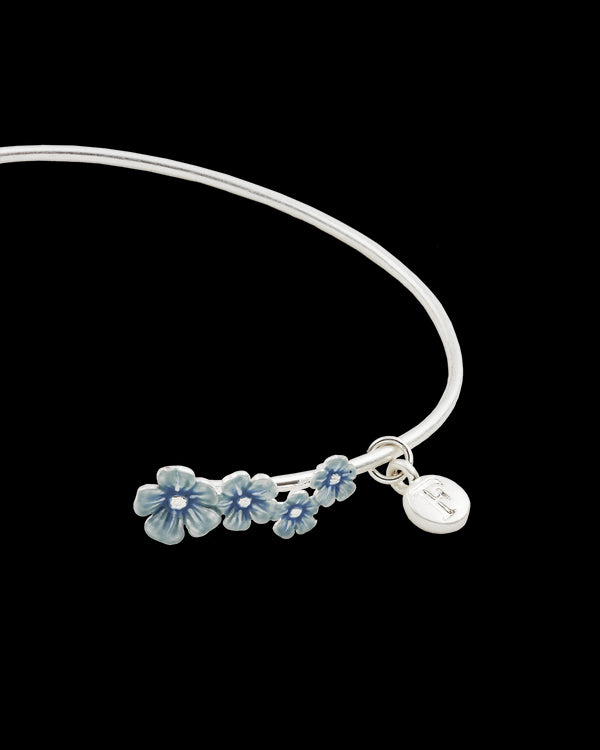 Forget Me Not Silver Bangle