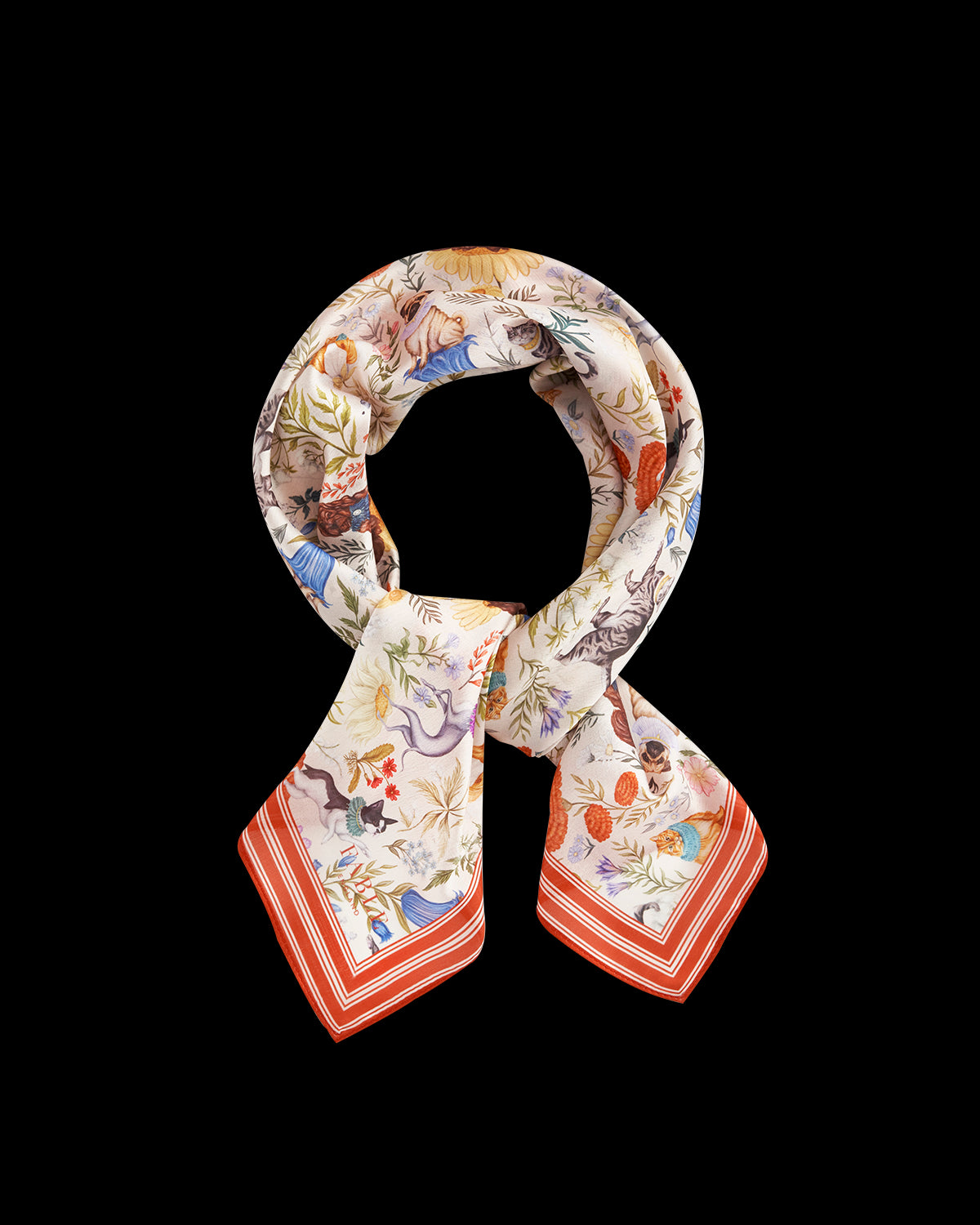 Catherine Rowe Pet Portraits Mushroom Cream Square Scarf