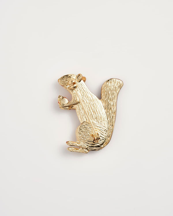 Enamel Cheeky Squirrel Brooch by Fable England