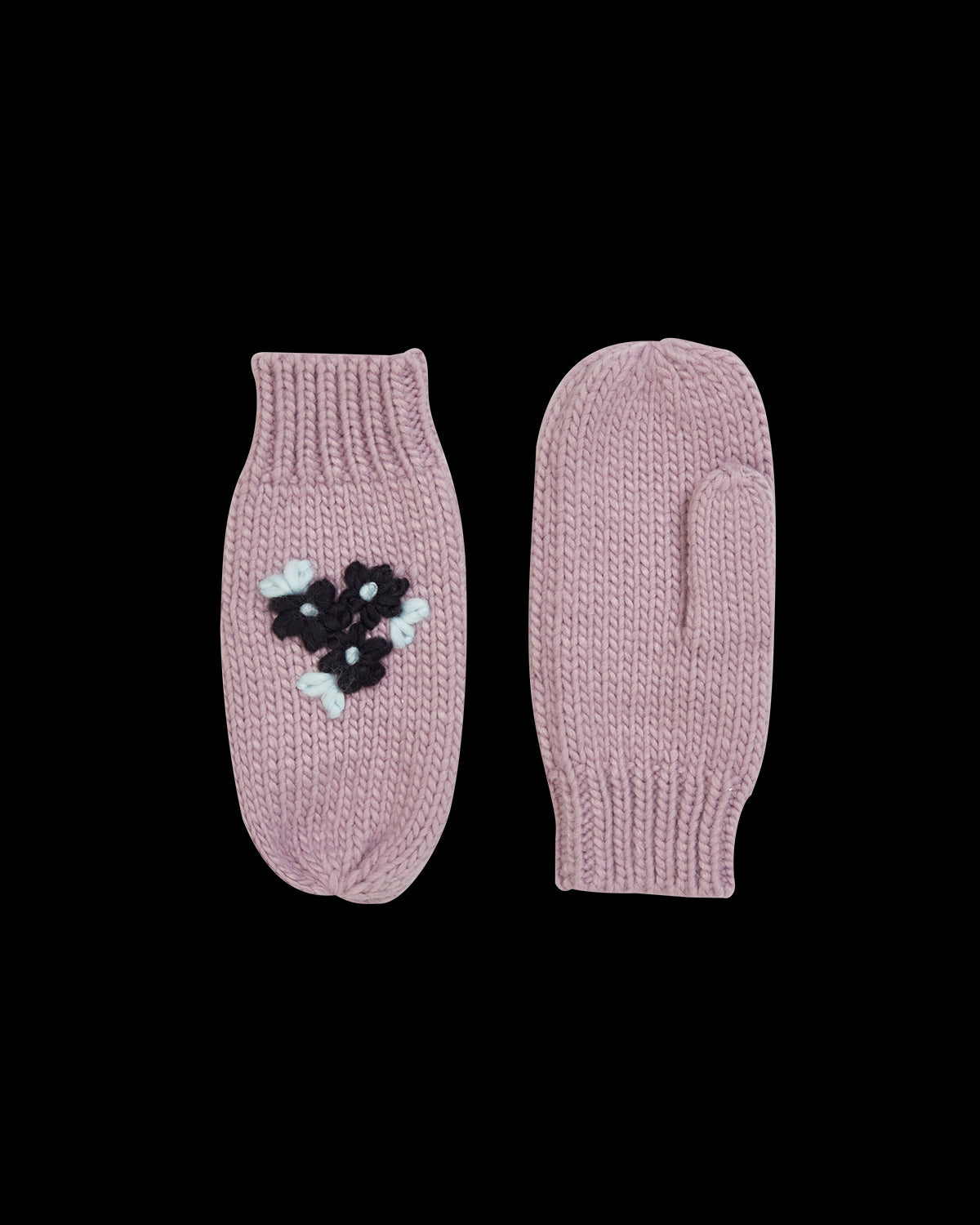 Forget-Me-Not Knitted Lilac Mittens