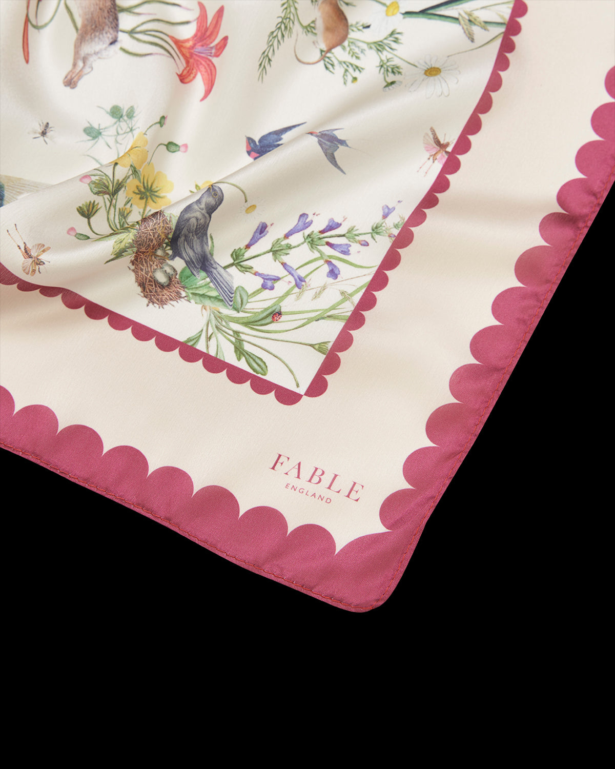 Running Bunny Toile Ivory Square Scarf
