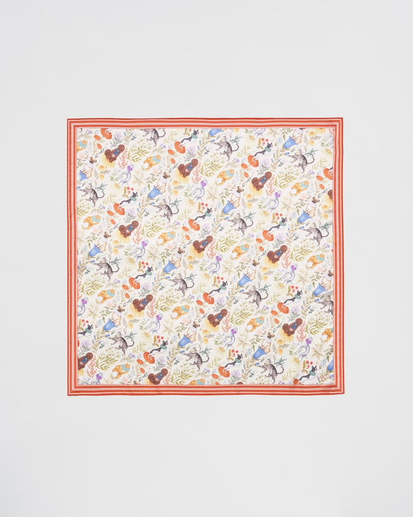 Catherine Rowe Pet Portraits Mushroom Cream Square Scarf