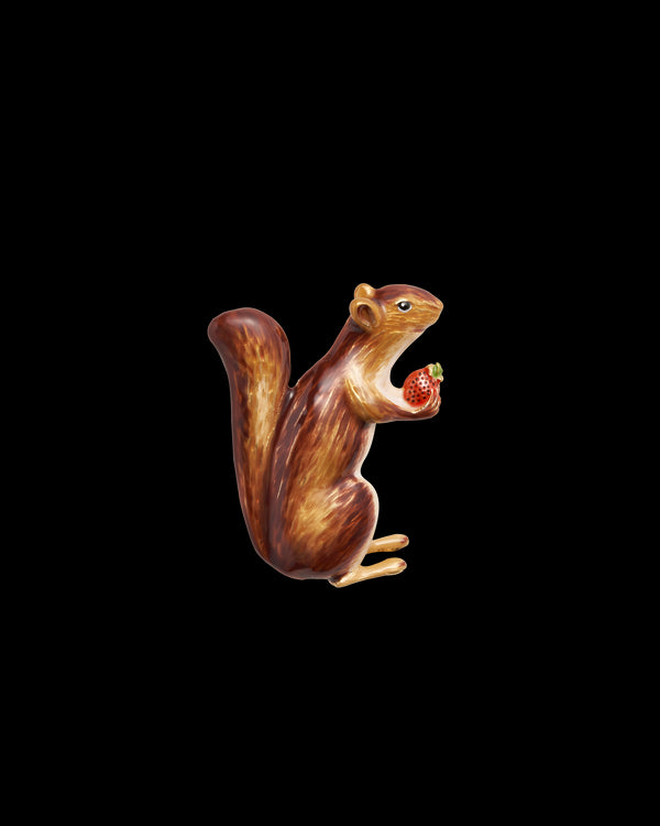 Enamel Cheeky Squirrel Brooch