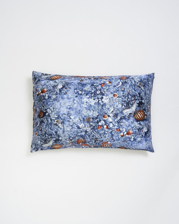 Aurora Silk Pillowcase Midnight Blue by Fable England