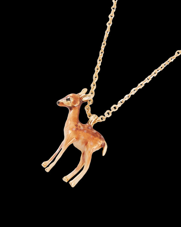 Enamel Fawn Necklace