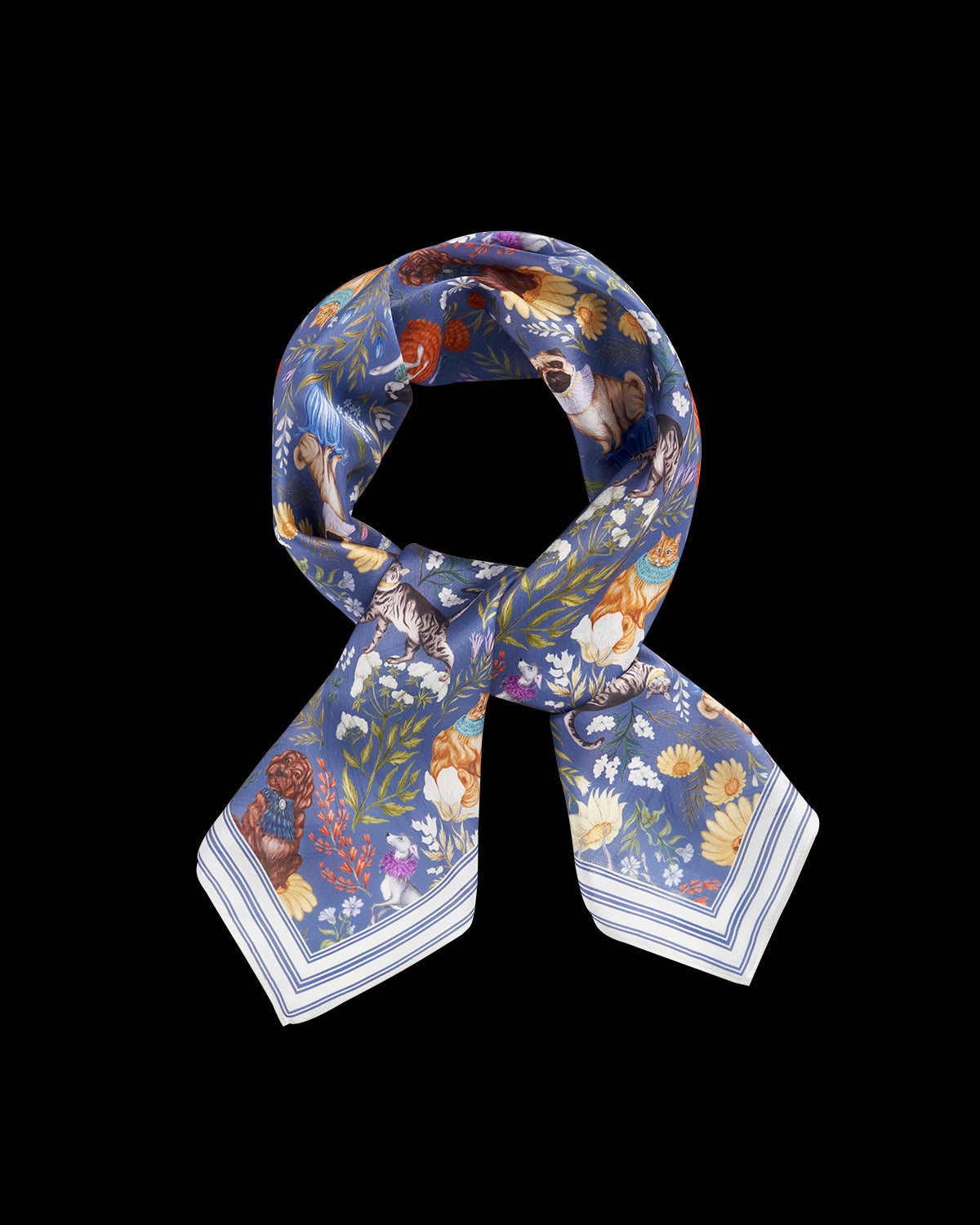 Catherine Rowe Pet Portraits Morning Blue Square Scarf