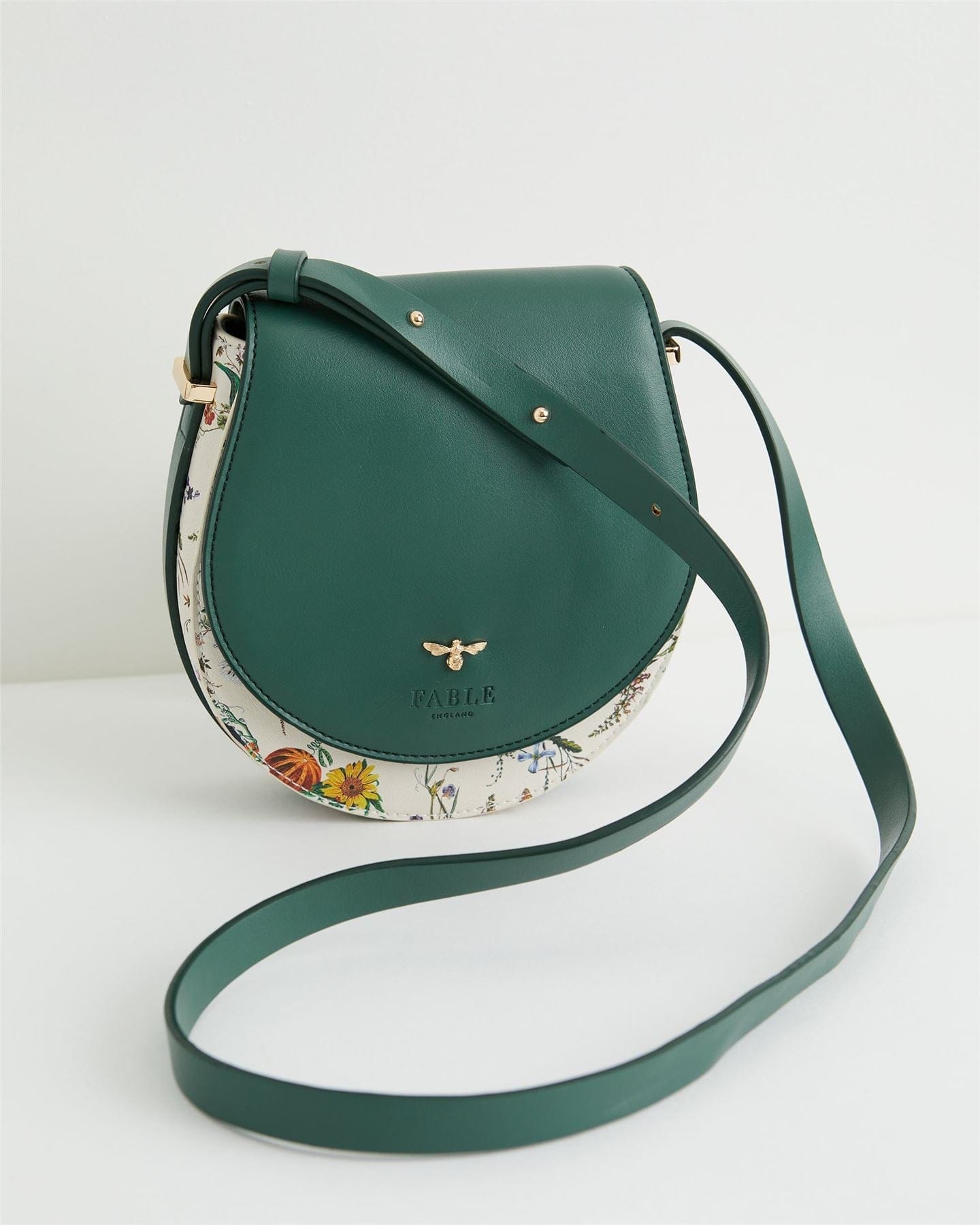Botanical Pumpkin Green Saddle Bag by Fable England