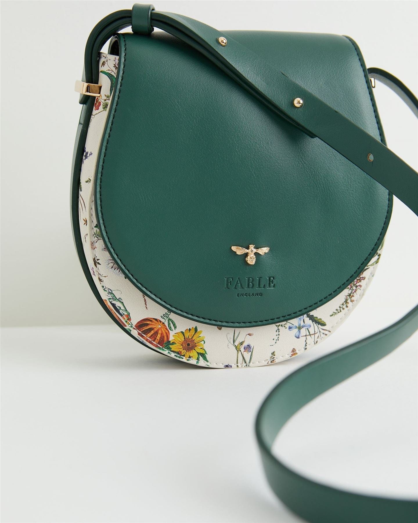 Botanical Pumpkin Green Saddle Bag by Fable England
