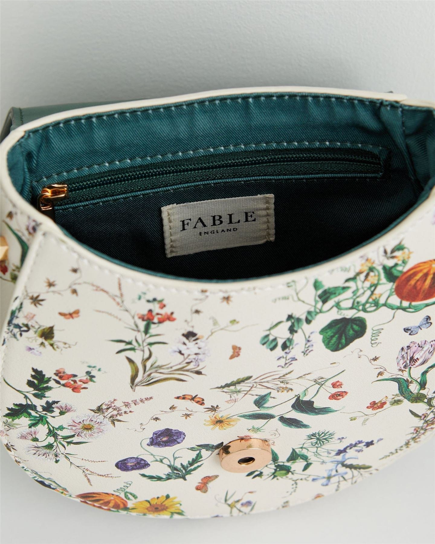 Botanical Pumpkin Green Saddle Bag by Fable England