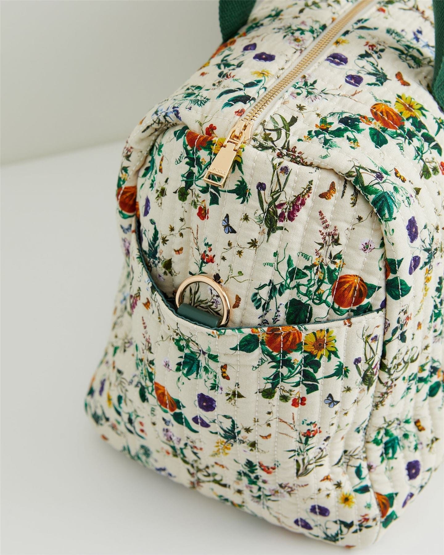 Pumpkin Ivory Quilted Weekender Bag by Fable England
