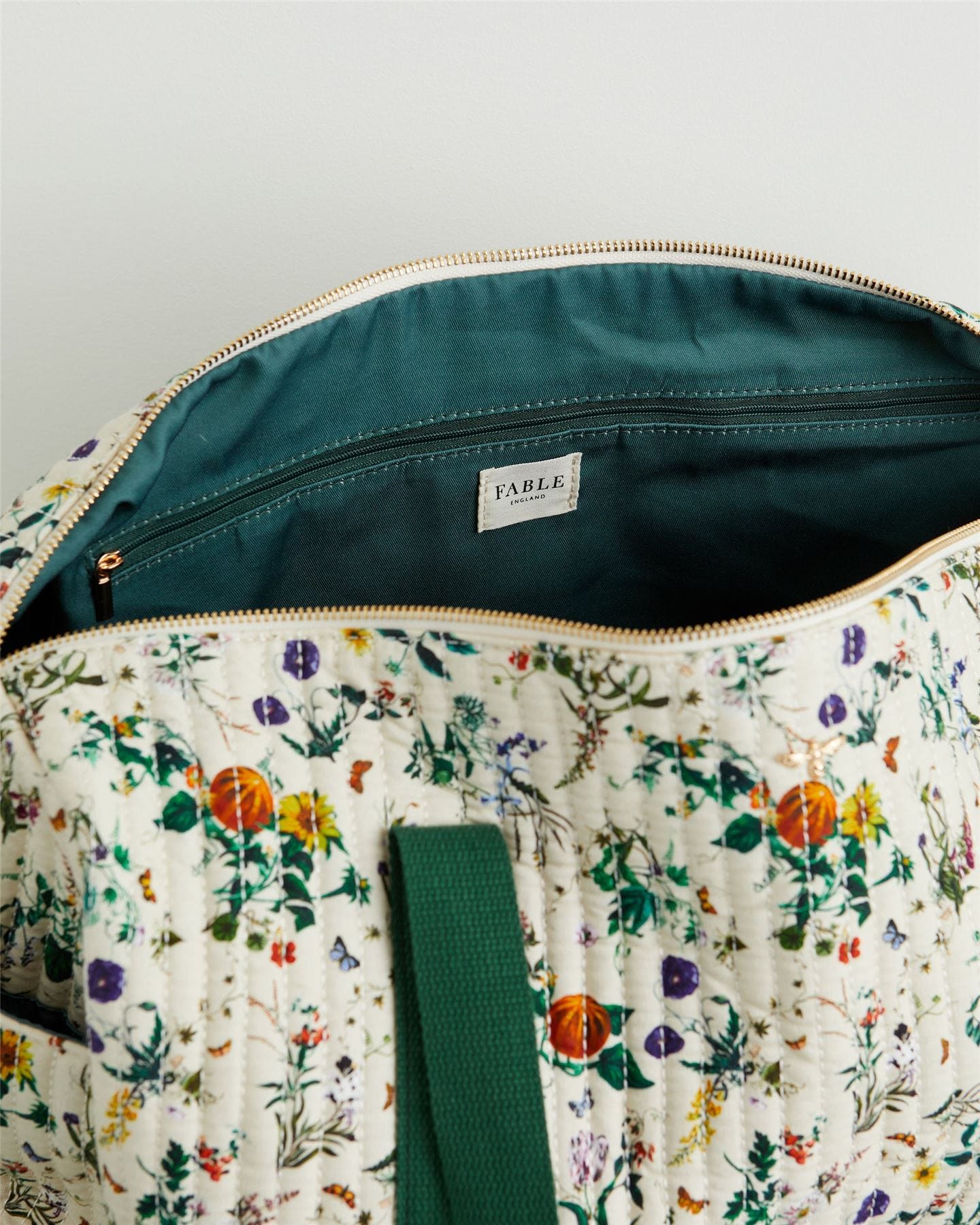 Pumpkin Ivory Quilted Weekender Bag by Fable England