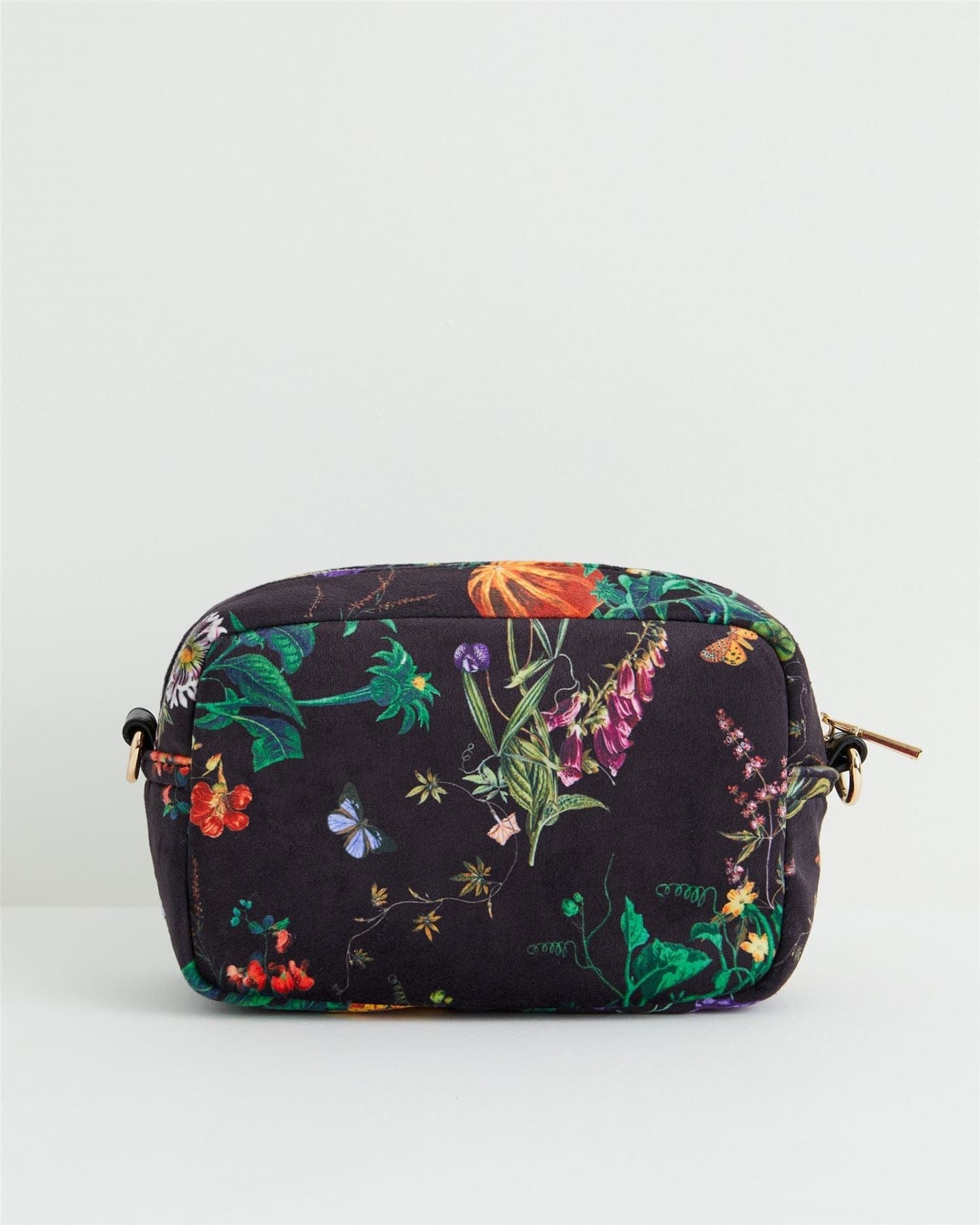 Botanical Pumpkin Velvet Camera Bag - Black by Fable England