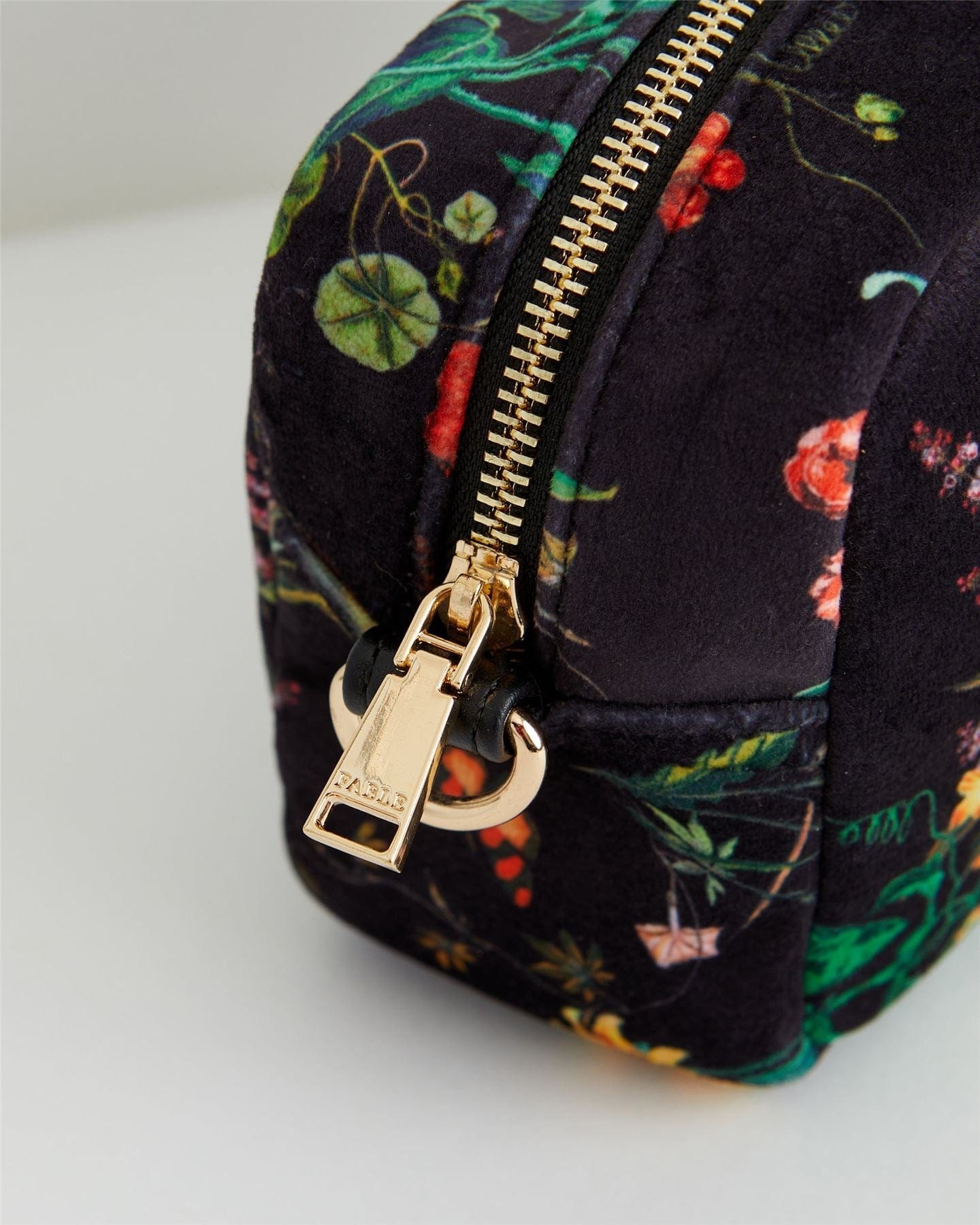 Botanical Pumpkin Velvet Camera Bag - Black by Fable England