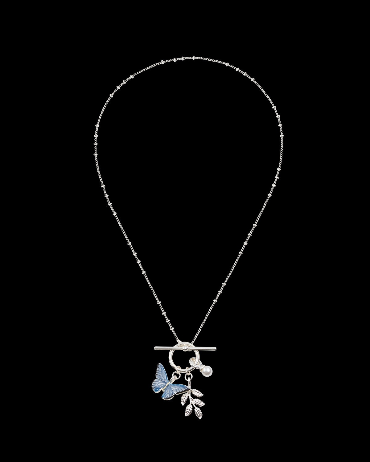Collana Farfalla Blu Argento