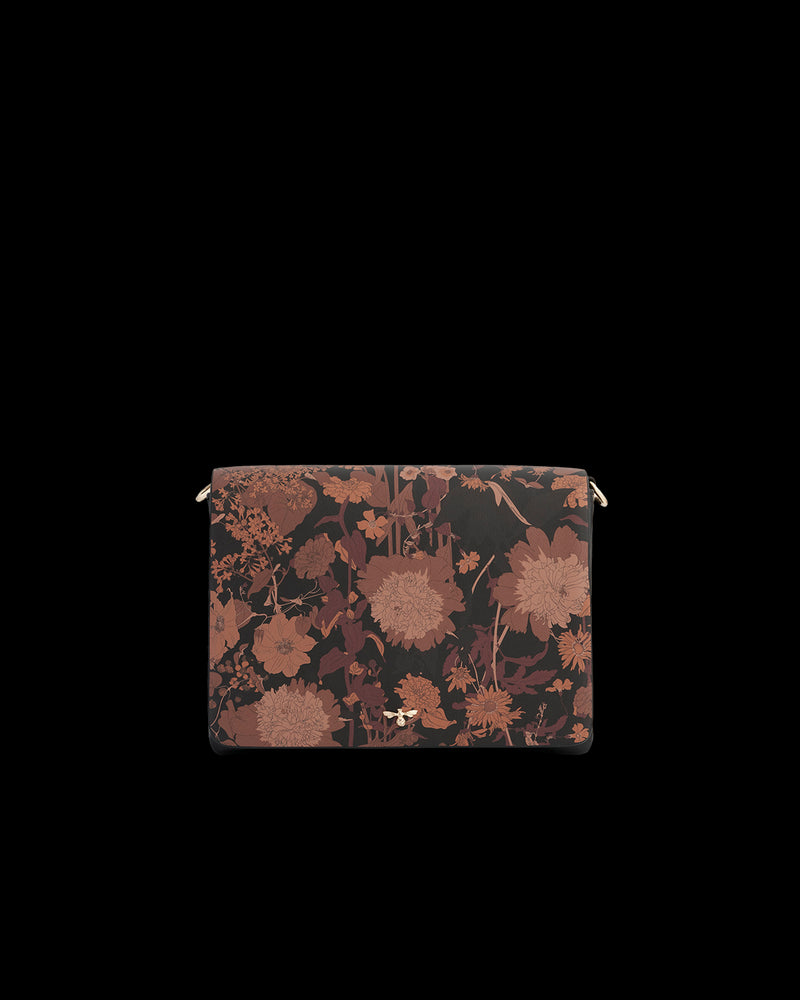 Deco Blooms Black Crossbody Handbag