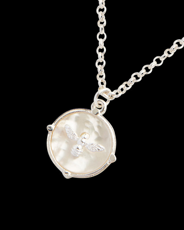 Honey Bee & Pearl Silver Pendant