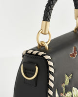 Cameo Apple Leather Saddle Bag - Black by Fable England