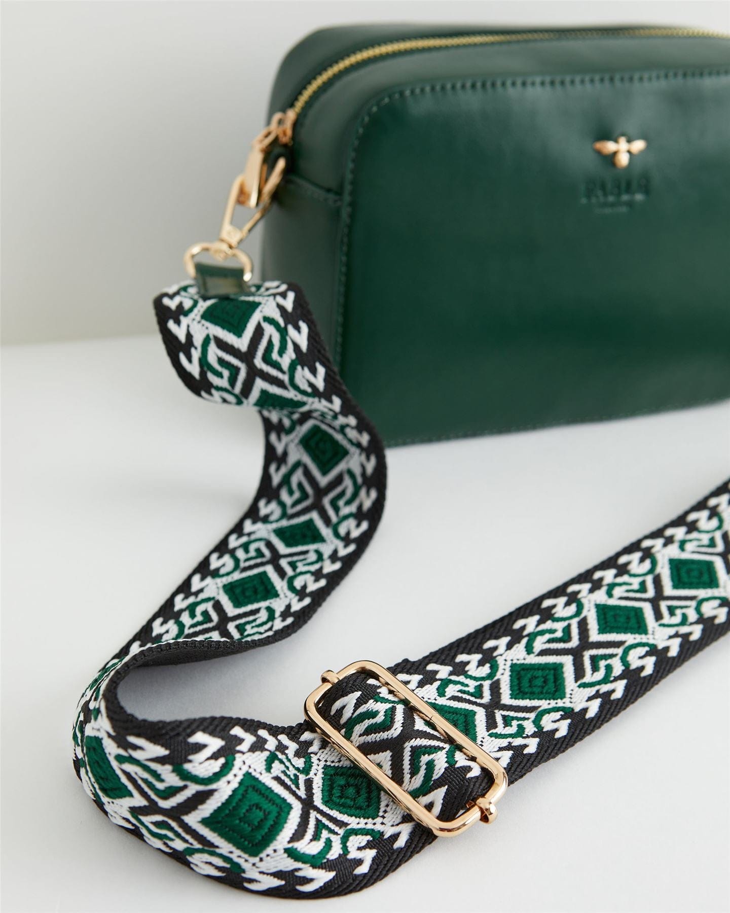 Camera Bag Green with Printed Strap by Fable England