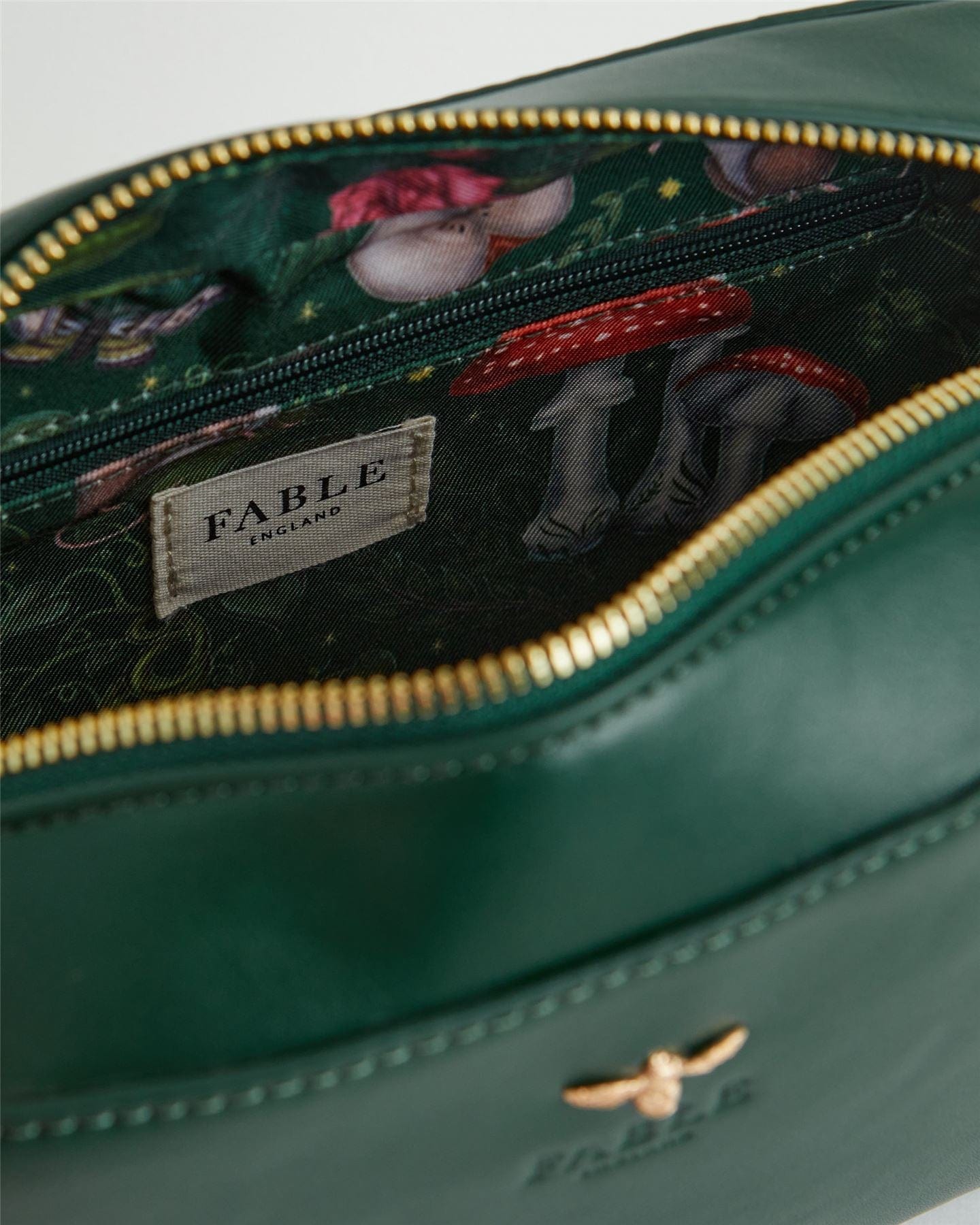 Camera Bag Green with Printed Strap by Fable England
