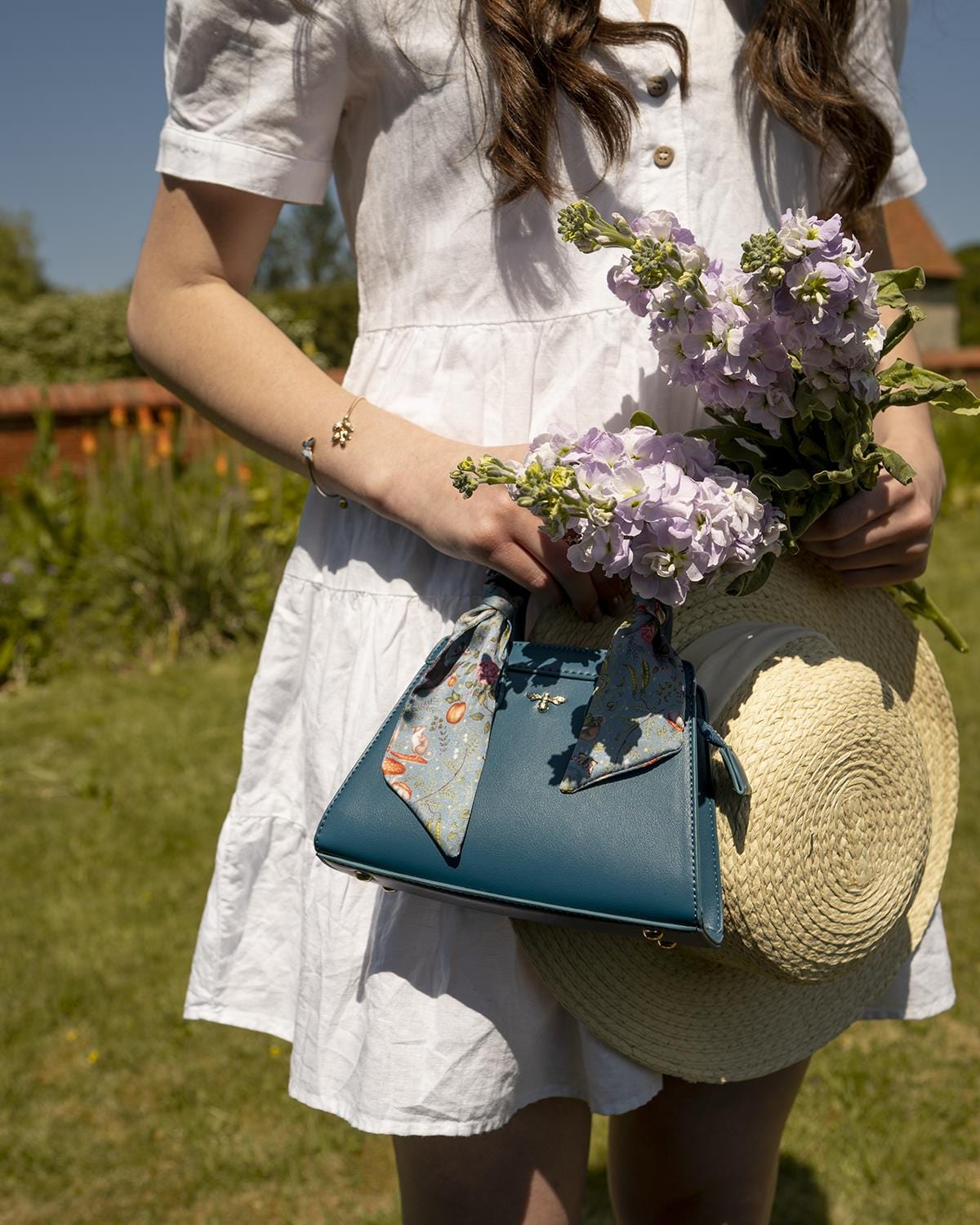 Into Woods Flower Handbag Blue Into Woods Flower Handbag Blue