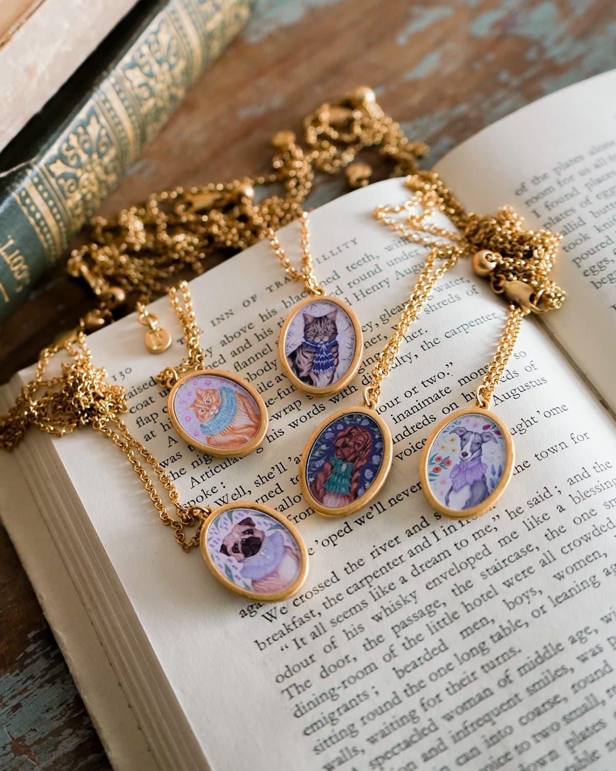 Catherine Rowe Pet Portraits Ginger Pendant Short Necklace by Fable England