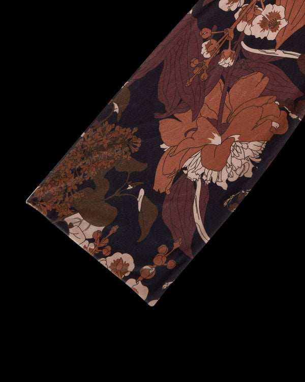 Deco Blooms Black Velvet Scarf