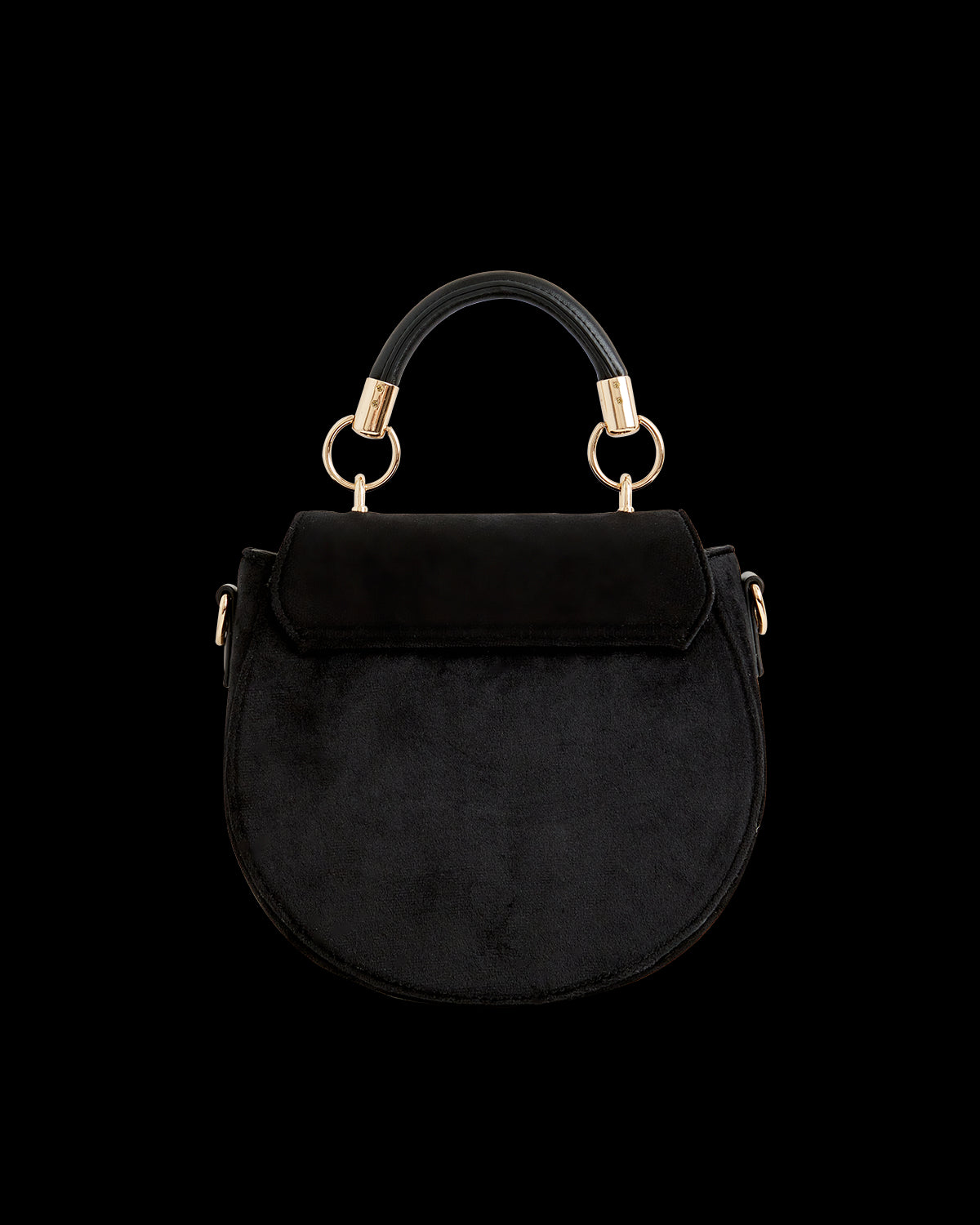 Deer & Moon Embroidered Saddle Bag Black Velvet