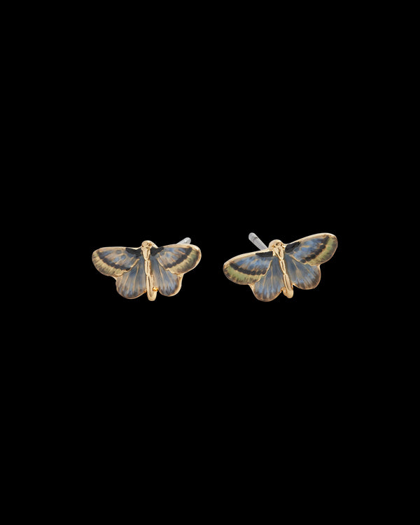 Deco Butterfly Blue Stud Earrings