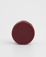 Magical Mushroom Embroidered Burgundy Velvet Round Jewellery Box